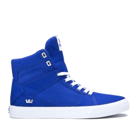 Mens Supra High Top Shoes ALUMINUM Royal/white | AU-57593